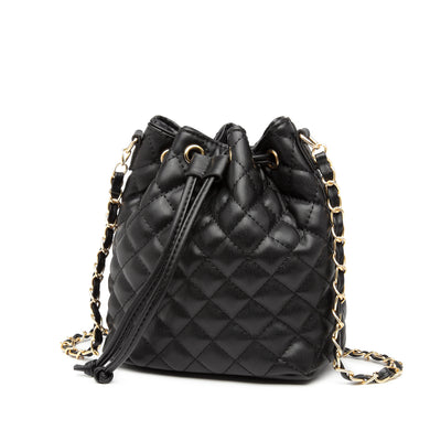 Tepilte Crossbody Drawstring Bucket Bags and Purses for Women Faux Leather Hobo Shoulder Handbags Quilted Purse
