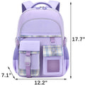 Aursear School Backpack for Girls, Kids School Bag for Teens Girls, Lightweight Bookbag Gifts, Purple