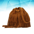 Women Tassel Shoulder Crossbody Fringe Bucket Handbag Leather Tote Woman Fringed