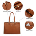 Lovevook Work Tote Bag for Women, Waterproof Pu Leather Laptop Shoulder Bag, Multi-Pocket Office Briefcase Fit 15.6" Laptop