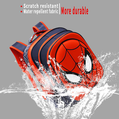 Spider Man Pattern Cartoon Backpack 3d Comic School Bag Waterproof Lightweight Backpack Suitable For 3-8 Years Old Backpack Sea Blue-Medium