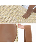 Gustave Women Straw Woven Beach Bag Summer Bucket Handbags Tote Purse Vintage Top Handle Rattan Bags for Travel Vocation "Beige"