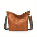 MINSONG Women's Premium Texture Commuter Vintage Wide Strap Crossbody Tote Bag, Brown