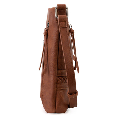 Wrangler Crossbody Bags for Women Satchel Purse Medium Shoulder Handbags with Detachable Guitar Straps, Brown Sugar