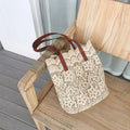 CoCopeaunts Summer Bucket Shoulder Bag For Women Summer Lace Crochet Flower Elegant Vacation Beach Bag Large Capacity Shopping Bag Purse