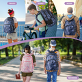 Blue Backpack for School, College, and Travel, Water Resistant Bookbag, Backpack for Boys & Girls with Adjustable Padded Mesh Straps, Geometric Print Kids Backpack for Girls Boys School Bag Bookbags
