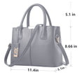 Leather Tote Bag for Women - Handbag with Shoulder, Gray
