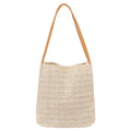 Luxtrada Straw Beach Bag Buckets Totes Handbag Shoulder Bag Tote Bag Women Summer Handbag "Light Beige"