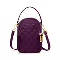 EEEkit Quilted Crossbody Cellphone Bag for Women, Small Phone Handbag with 3 Zipper Pockets and Adjustable Strap