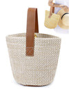 Gustave Women Straw Woven Beach Bag Summer Bucket Handbags Tote Purse Vintage Top Handle Rattan Bags for Travel Vocation "Beige"
