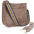 HKCLUF Crossbody Bags for Women Hobo Handbags With 2 Adjustable Leopard Guitar Strap Shoulder Bucket Bags
