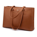 Lovevook Work Tote Bag for Women, Waterproof Pu Leather Laptop Shoulder Bag, Multi-Pocket Office Briefcase Fit 15.6" Laptop