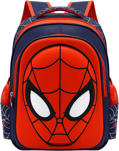 Spider Man Pattern Cartoon Backpack 3d Comic School Bag Waterproof Lightweight Backpack Suitable For 3-8 Years Old Backpack Sea Blue-Medium