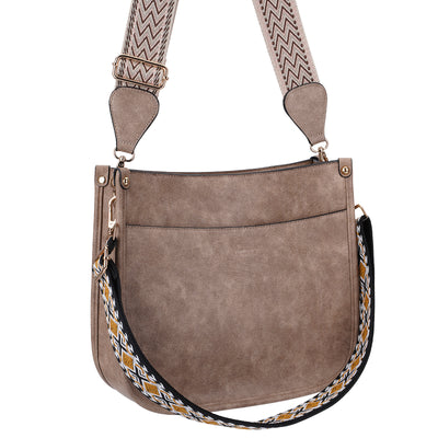 HKCLUF Crossbody Bags for Women Hobo Handbags With 2 Adjustable Leopard Guitar Strap Shoulder Bucket Bags