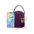 EEEkit Quilted Crossbody Cellphone Bag for Women, Small Phone Handbag with 3 Zipper Pockets and Adjustable Strap