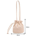 Yucurem Women Bucket Bag Drawstring Hobo Bag Pleated Shopping Bag Handbag (White)