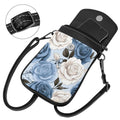 Anna Cowper Small Leather Crossbody Bags for Women, Painted Sling Bag with Adjustable Strap, Waterproof Chest Bag, Phone Purse for Shopping Travel Commuter, Rose Pretty Print