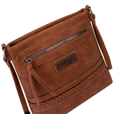 Wrangler Crossbody Bags for Women Satchel Purse Medium Shoulder Handbags with Detachable Guitar Straps, Brown Sugar