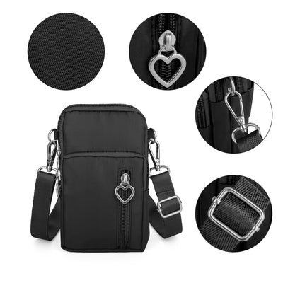 Crossbody Cell Phone Bag, TSV Small Waterproof Nylon Shoulder Purse Wallet with Adjustable Strap for Women