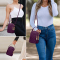 EEEkit Quilted Crossbody Cellphone Bag for Women, Small Phone Handbag with 3 Zipper Pockets and Adjustable Strap