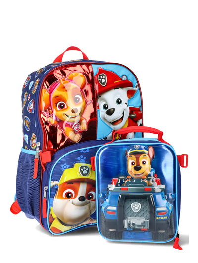 Paw Patrol Kids 17" Backpack and Lunch Bag, 2-Piece Set, Blue
