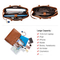 Lovevook Work Tote Bag for Women, Waterproof Pu Leather Laptop Shoulder Bag, Multi-Pocket Office Briefcase Fit 15.6" Laptop
