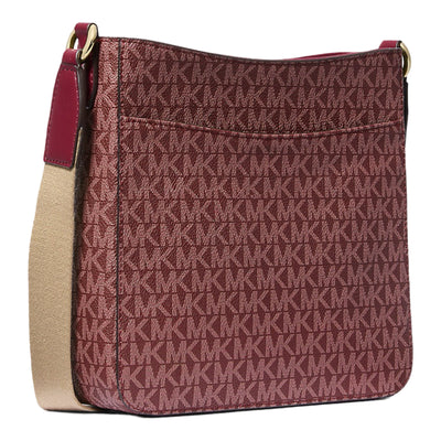 Michael Kors Women's Jet Set Travel Small Signature Logo Top Zip Messenger Crossbody Bag (Oxblood)